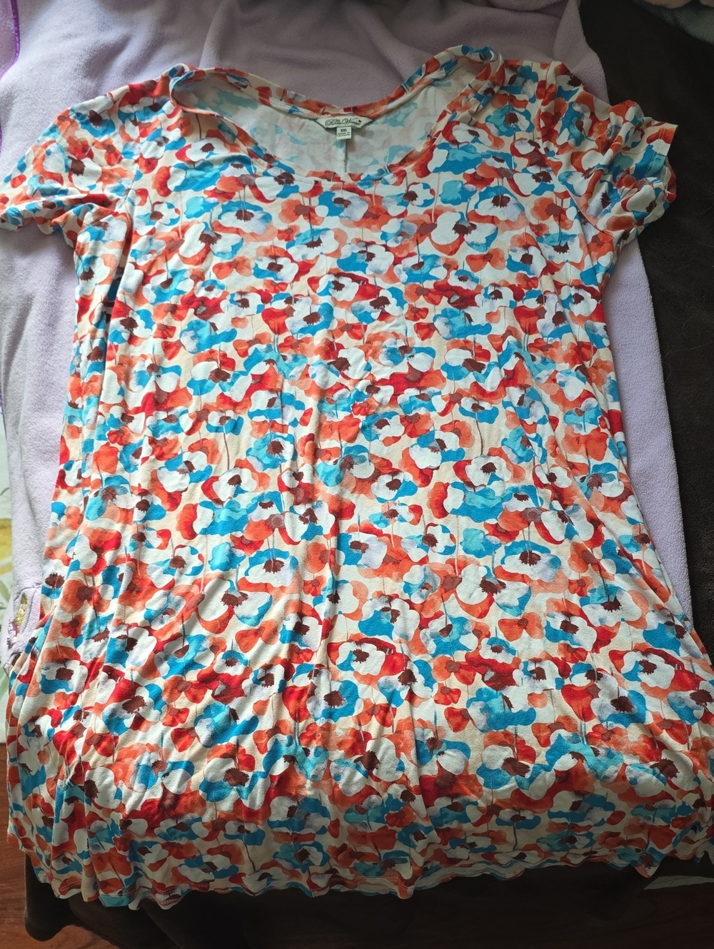 The Pioneer Woman Coral, Turquoise & Cream Floral Scoop-Neck Midi Dress